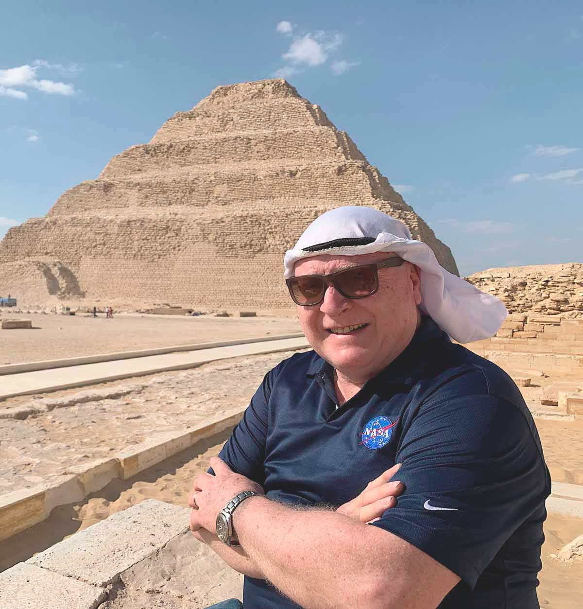 Dan Aug at the Step Pyramid of Saqqara in Egypt
