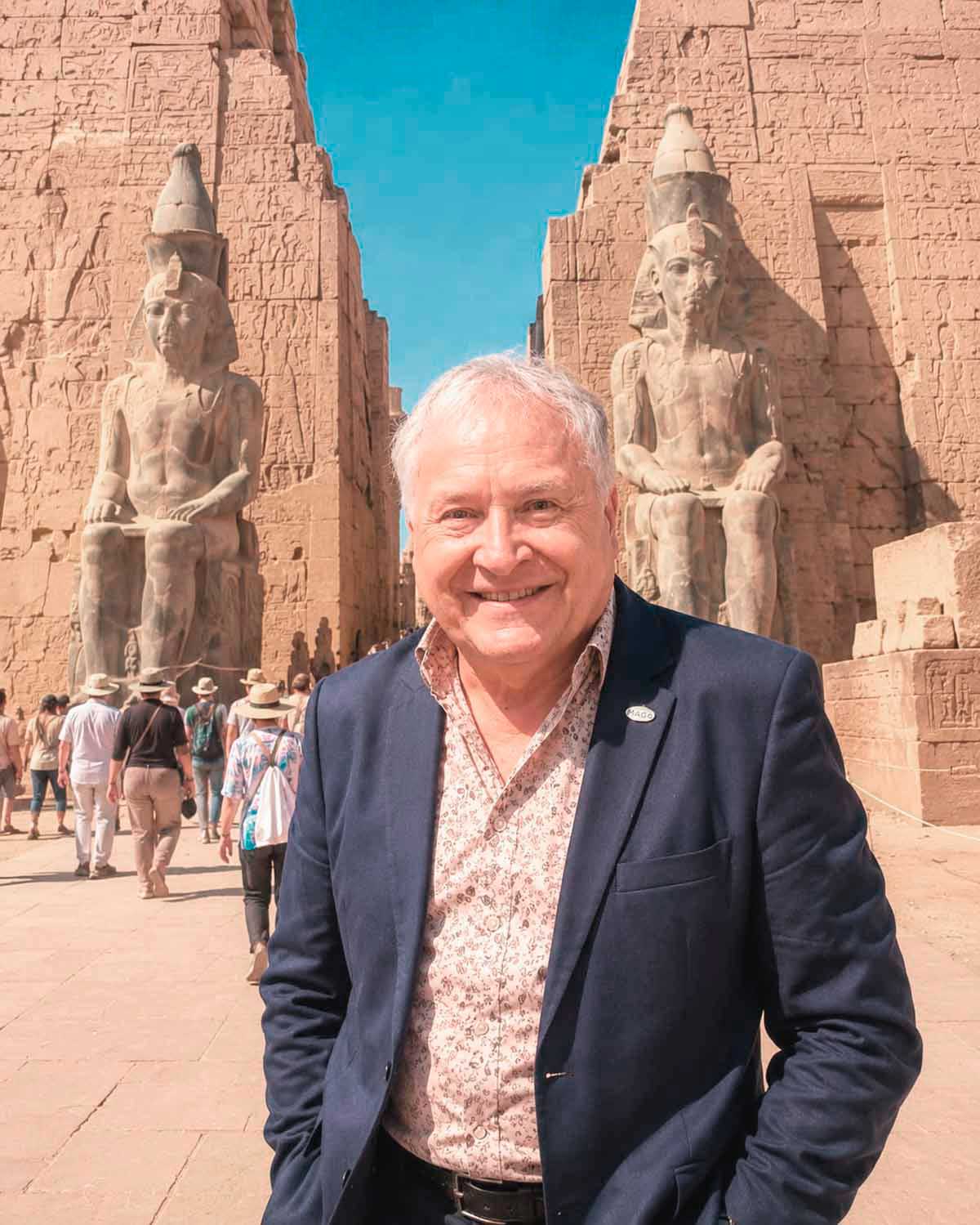 Dan Aug at Karnak Temple in Luxor Egypt