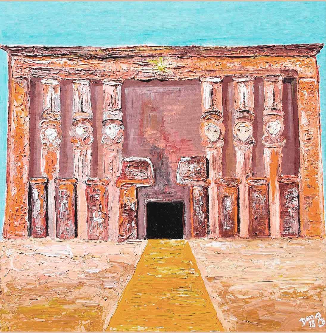 Hathor Temple in Dendera painting by Dan Aug