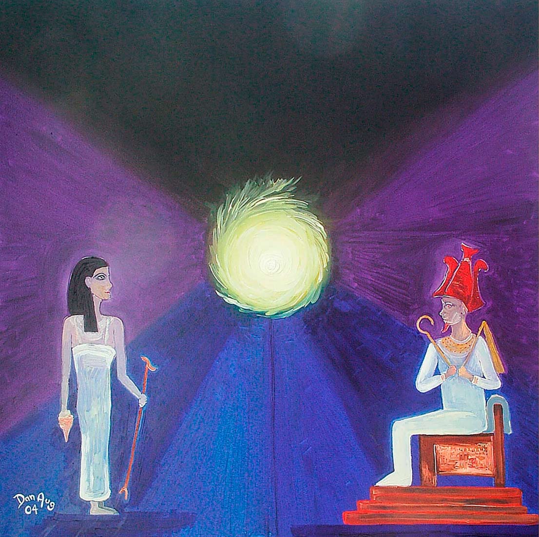 Isis Osiris and Horus painting by Dan Aug